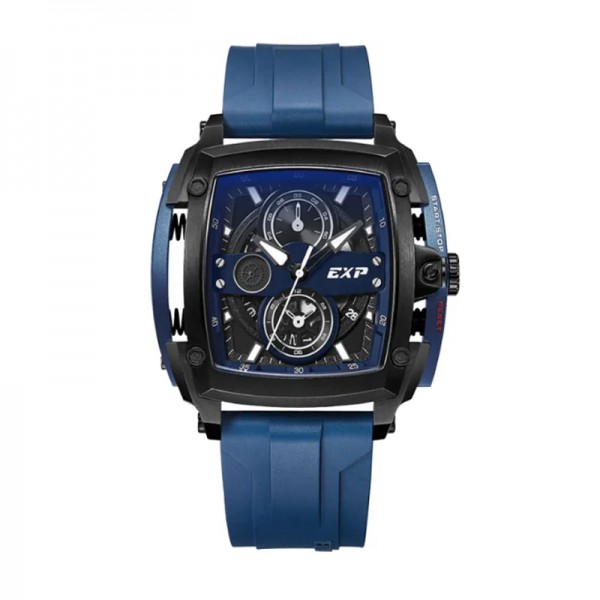 Expedition 3008 Black Blue Rubber Chronograph Mid BCRIPBU